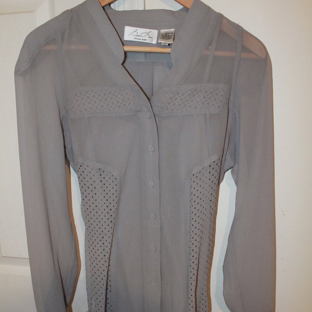 New Byron Lars gray sheer blouse